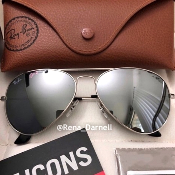 (FREE SHIPPING) Ray-Ban Aviator RB3025 Silver Mirror New - Picture 1 of 13